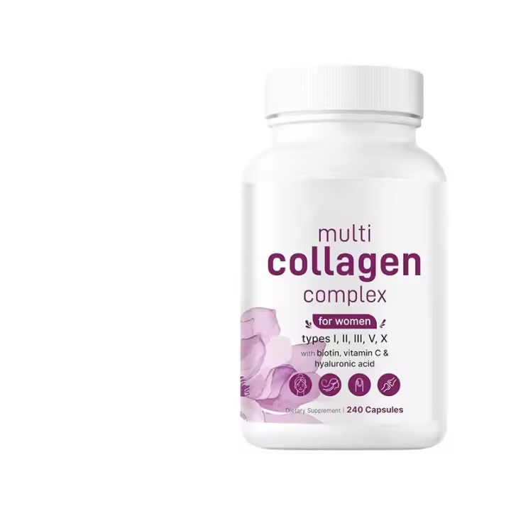 Suplemento nutricional con cápsulas de péptidos de colágeno, 240 cápsulas/botella - 1
