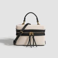 Mochila de Lujo Leten Bolsa de Almuerzo Retro de Lona Spliced Bolsa Cruzada Portátil para Mujeres - details 13
