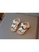 Sandalias de estilo bordado para niñas, zapatos de playa con punta abierta, informales, versátiles, planos de princesa con lazo, Verano - details 8