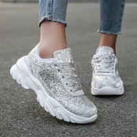 Zapatillas de moda para mujer Lentejuelas Leopardo Ligeras de fondo grueso Zapatillas casuales para mujer - details 3