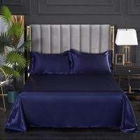 Sábanas superiores de tela fresca de verano, Sábana plana suave satinada para cama doble (sin funda de almohada), 1 ud. - details 22
