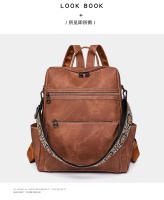Mochila para mujer, mochila retro ligera para niñas, bolso de hombro de doble propósito, de viaje, de ocio, de gran capacidad. - details 2