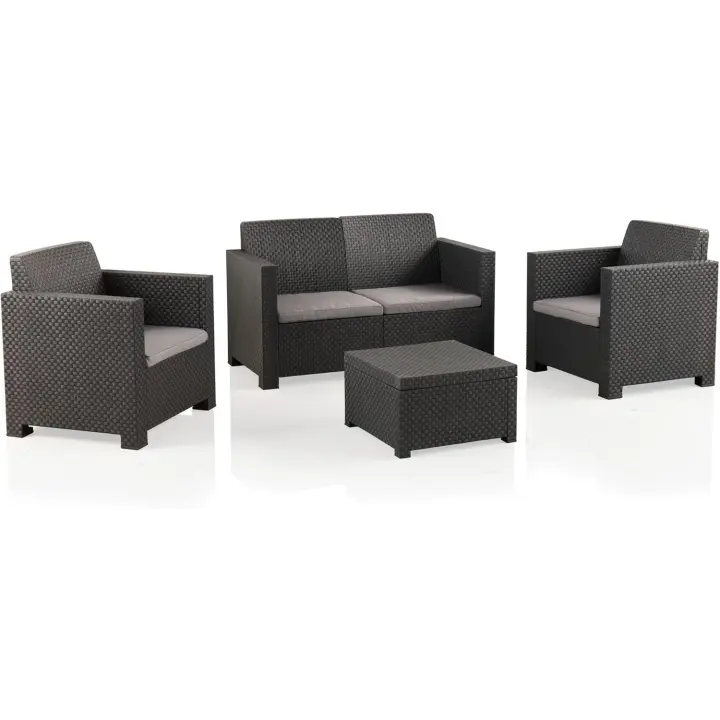 Conjunto de muebles de jardín para exteriores de 4 plazas |   Fabricado en España con Materiales Reciclados - 1