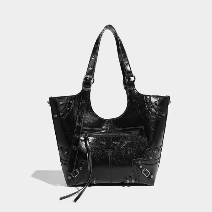 Nueva moda versátil Diablo locomotora remache Tote diseño bandolera bandolera hombres y mujeres - 1