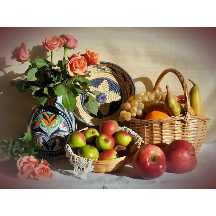 Ruopoty-pintura acrílica por números para adultos, cuadro con marco de flores y frutas, sobre lienzo, imagen por números - 1