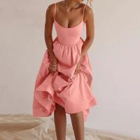 Vestido Midi Sin Mangas De Encaje Rosa Elegante Para Mujer Verano 2024 Estilo Casual Traje De Vestir A-Line Zipper - details 2