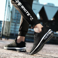 Zapatillas de correr con cámara de aire para hombre y mujer, zapatos informales a la moda, color rojo, para caminar al aire libre y gimnasio - details 12