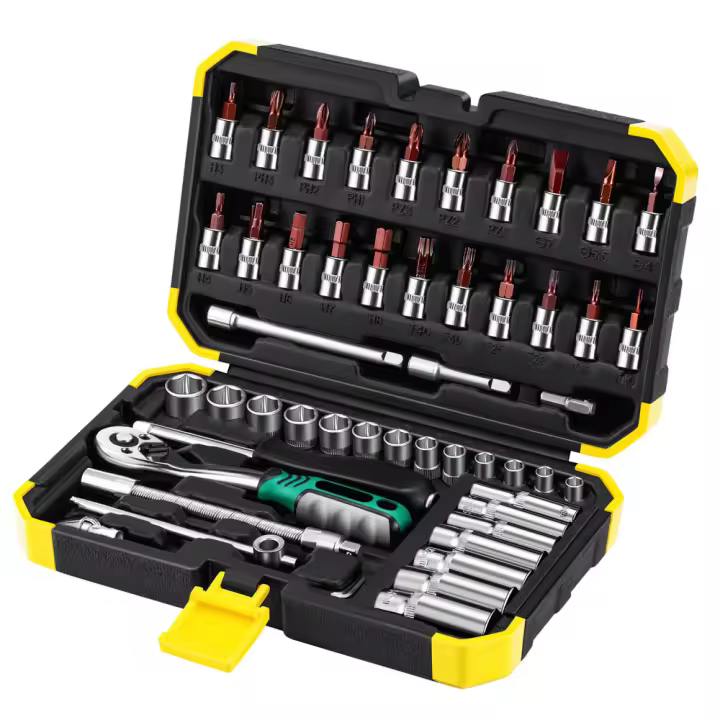 Juego de Clave de Cierre de 1/4" con Mango de Ratchet de 72T y Brocas S2 - 1