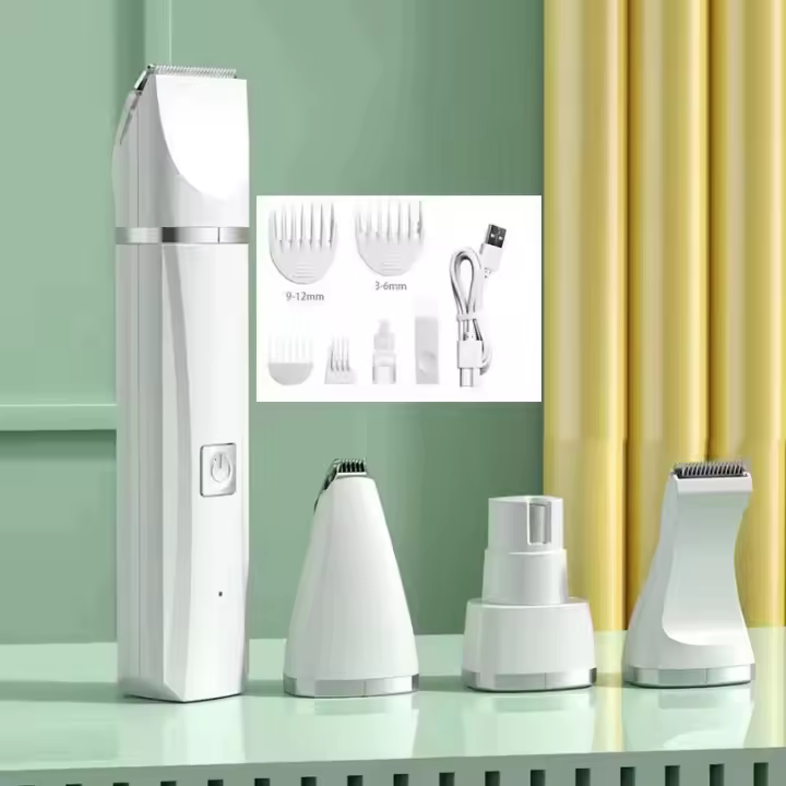 Cortapelos para perros 4 en 1, recortador de patas para perros con recortador de patas y pulidoras de uñas para perros, gatos y mascotas pequeñas para recortar el pelo alrededor de las patas, ojos, orejas, cara y parte de atrás - 1