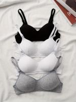 Conjunto de 4 sujetadores inalámbricos sin costuras para adolescentes, de color sólido, de algodón, con tirantes ajustables - details 2