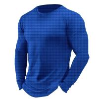 Camiseta deportiva informal de manga larga con cuello redondo para hombre, adecuada para fiestas - details 1