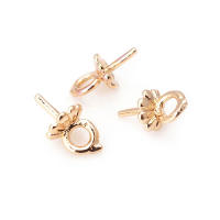 Perlas de latón de alta calidad con baño de oro de 18K, media perforación, para conectar dijes, tapas de perlas, accesorios para la fabricación de joyería DIY para mujeres - details 51