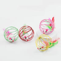 Jaula de juguete para gatos ratón plumas coloridas jaula de alambre pintada jaula de juguete para gatos ratón, juguete para gatos - details 12