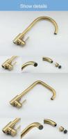 Grifo dorado de acero inoxidable, lavabo facial, grifo mixto de cocina fría y caliente - details 3