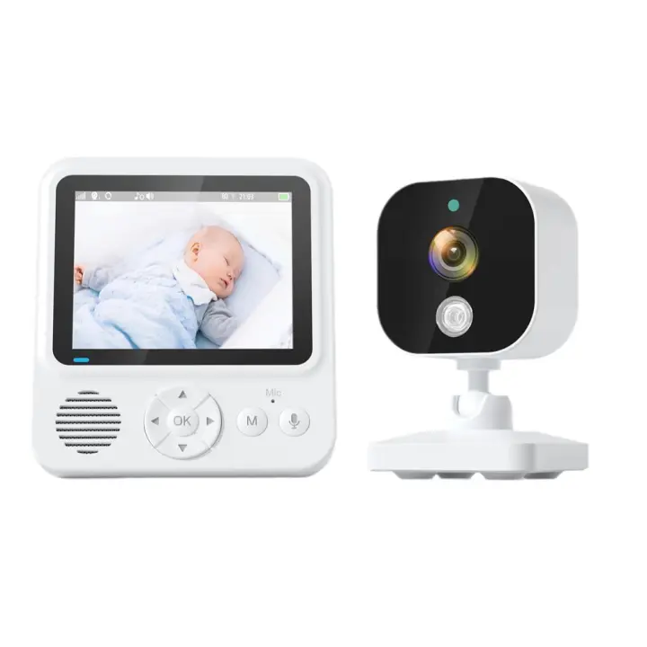 Monitor para bebés con cámara 720P IPS Video Monitor para bebés con cámara y visión nocturna Modo VOX de 2,8 pulgadas Zoom digital Alarma de alimentación de audio bidireccional Sensor de temperatura para padres - 1