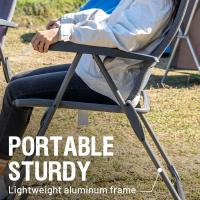 Silla de Jardín Plegable de Aluminio 150kg con Respaldo 7 Posiciones Alto Ajustable con Reposabrazos Reposacabezas Acolchado (2 Piezas, Gris) - details 17