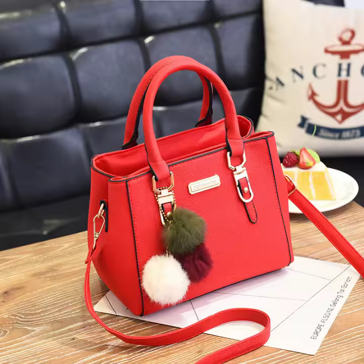 Bolso de Mano para Mujer con Colgante de Cuentas Bolso de Hombro Estampado Bolso de Mensajero de Alta Calidad Bolsos de Cabello - 1