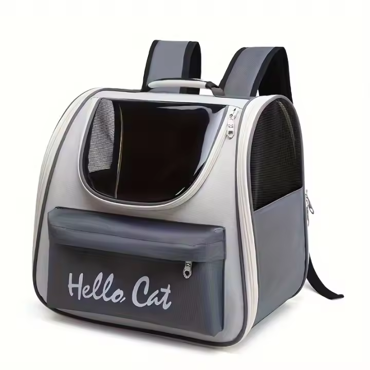 Mochila espaciosa grande para mascotas, cápsula espacial portátil para salir, bolsa transpirable con protector solar para gatos - 1