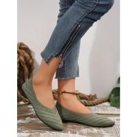Nuevos Zapatos planos con punta puntiaguda para oficina, barco, Color sólido, tejidos, sin cordones, zapatillas De Ballet informales, mocasines para Mujer, Zapatos De Mujer - details 39