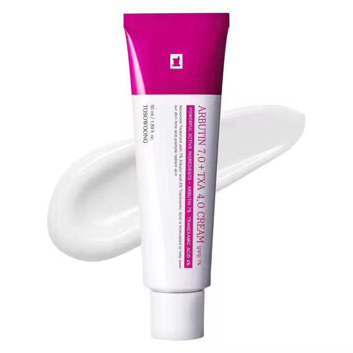 TOSOWOONG Arbutina 7% + Crema de ácido tranexámico 4%, 70,000 ppm de arbutina, 40,000 ppm de TXA, niacinamida, glutatión, manchas oscuras, - 1