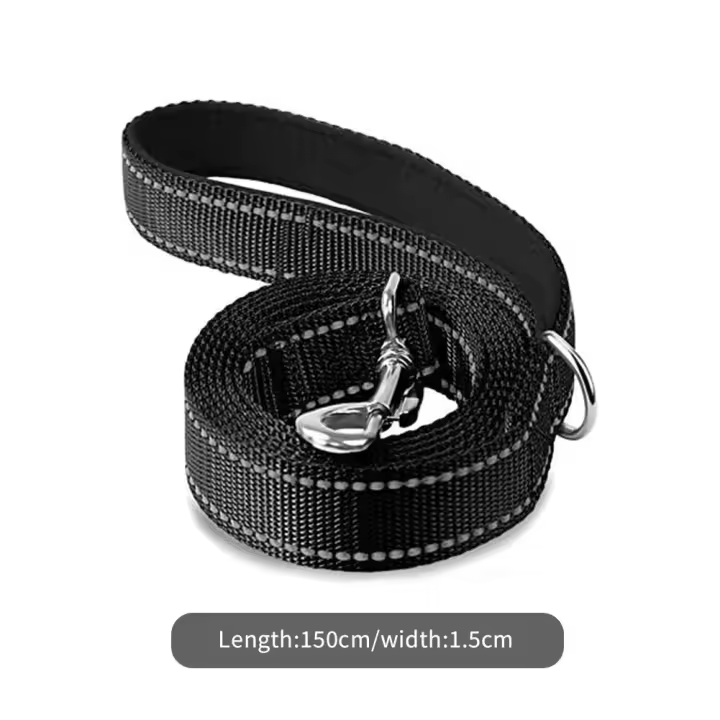 Arnés con correa de plomo para perros y gatos, cuerda de remolque con reflejo nocturno, 150cm, 180cm, correa de entrenamiento para caminar - 1
