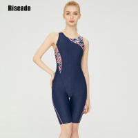 Boyleg bañador de una pieza para mujer, traje de baño azul marino, Racerback, resistente al cloro, atletismo - details 2
