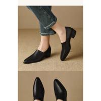Zapatos de tacón alto para mujer, mocasines de punta redonda con cremallera, cómodos y minimalistas - details 8