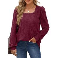 Camisetas de manga larga a la moda para mujer, jerséis informales, tops para mujer - details 2
