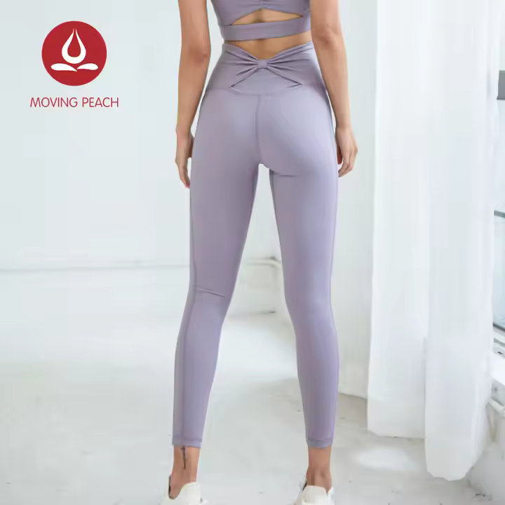 Pantalones largos de Yoga de melocotón móvil para mujer, Jogger, pantalones ajustados de cintura alta, BLN - 1