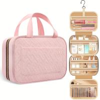 Bolsa de aseo portátil para mujer con gancho, organizador de cosméticos de viaje plegable, bolsa de maquillaje sin perfume - details 1