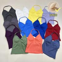 Chaleco deportivo sin costuras para mujer, camiseta sin mangas Sexy para Yoga, Top de Fitness para gimnasio, camisola con tirantes cruzados, sujetador para correr, ropa de Yoga para mujer - details 9