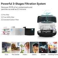Purificador de aire portátil para automóvil con filtro True H13 e ionizador para humo y caspa - details 0
