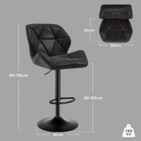 Sillas de Bar Taburete Regulables en Altura Design de Resalto con Cojín de Terciopelo - details 43