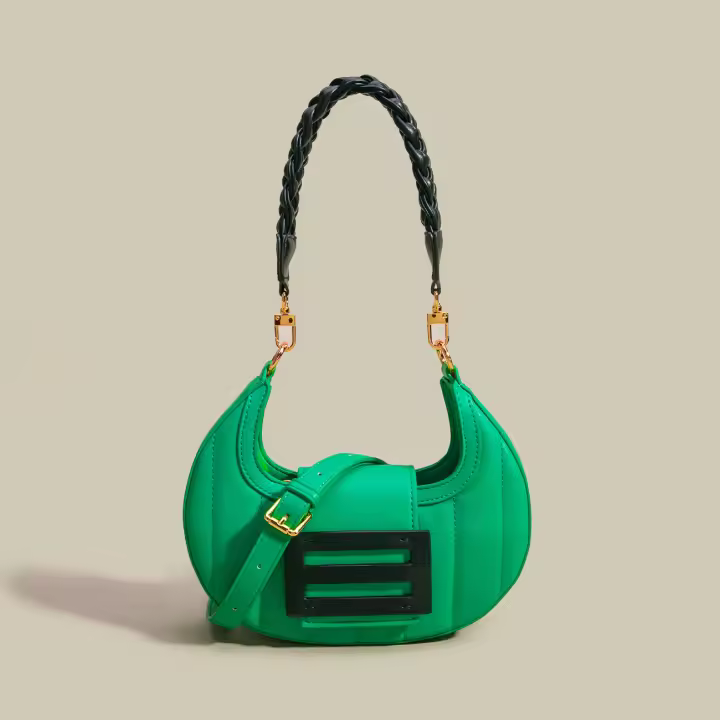 Bolso tejido para axila para mujer, bolsa de sillín con dientes de Luna, diseño de nicho, novedad de 2024 - 1
