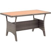 Mesa de Jardín Patio Terraza Balcón Salón Sala de Estar Muebles Mobiliario Soporte Exterior Cocina Ratán Sintético Negro 120x70x66 cm - details 11