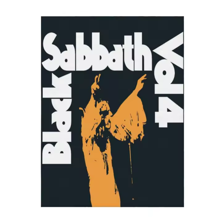 Manta de franela negra Sabbath Vol.4 para sofá de dormitorio - 1