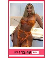 Lencería erótica, ropa interior sexy de encaje hueco, conjuntos exóticos transparentes, conjunto sensual de sujetador con aros y bragas con ligas - details 71
