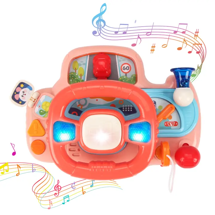 Baby Electric Steering Wheel Simulation Driving Car Cartoon with Music and Lighting Toys Early Educational Toys for Kids Gifts - 1