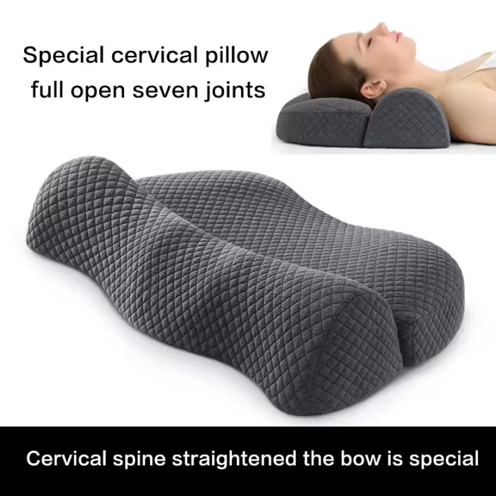 Almohada Cervical de espuma viscoelástica para dormir de lado, cojín ortopédico ergonómico para el contorno - 1