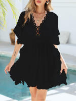 Vestido de Cubierta de Encaje de Látex DESIRECAT Traje de Baño de Verano con Cuello en V - details 29