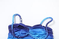 BUNO-Conjunto de 2 piezas fruncido con vendaje de gato extraño para mujer, sujetador con cuello cuadrado + faldas largas ajustadas, trajes de tendencia para fiesta en la playa y vacaciones de verano 2025 - details 8