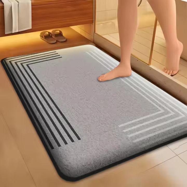 Alfombra Absorbente de Lujo Ligera y Espesa para Baño Alfombra Antideslizante para Ducha - 1