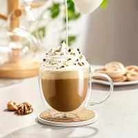 Taza De Café De Vidrio Borosilicato De Doble Capa 250ml Con Asa Resistente a Altas Temperaturas Para Jugos Leche Y Bebidas Calientes - details 3