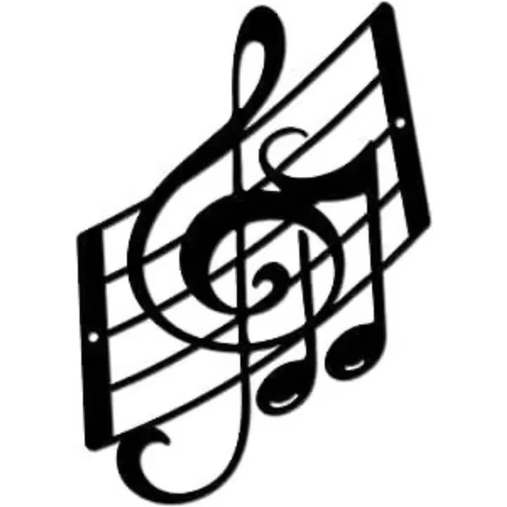 Silueta de nota musical, personal de Metal, decoración de pared, artesanías, decoraciones navideñas - 1