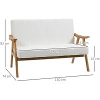 Sofá Moderno de 2 Plazas Decorativo de Sala con Cojín de Poliéster 200 kg de Carga - details 2