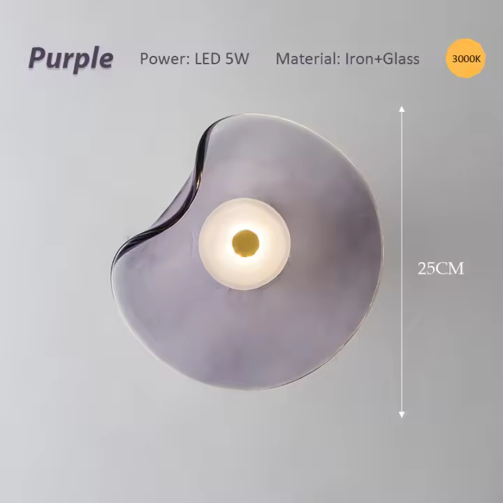 LEFANGXING Lámpara de Pared OVNI de Vidrio Irregular Diseñada Moderna 25CM Decoración de Dormitorio Ronda para Entrada de Pared - 1