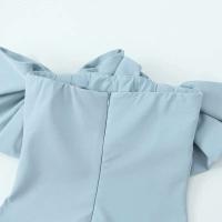 Vestido Mini de Moda para Mujer con Lazo Azul Vestido Chic sin Mangas y sin Correa con Lazo Retro - details 5
