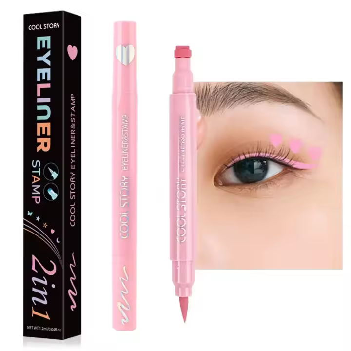 Set de Pluma de Eyeliner Luna Morada 2 en 1 Pluma de Eyeliner Mate Cyan Líquido - 1