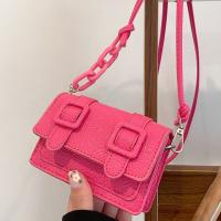 Mini bolso de mensajero pequeño con hebilla de cinturón Retro para mujer, bolso de hombro cuadrado con cadena ligera de cuero PU - details 14