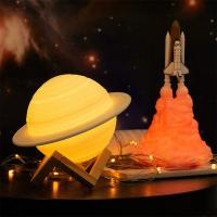 Lámpara de noche Saturno con impresión 3D, Luz De Luna con Control remoto táctil, decoración de dormitorio, regalos para niños, 13/16/22cm, 16 colores - details 12